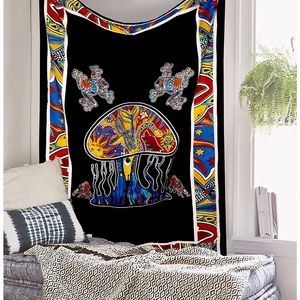 Psychedelic mushroom tapestry